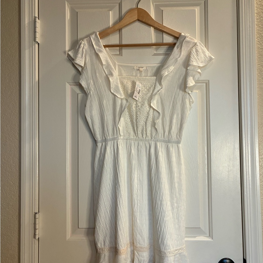 Maurices Cream Ruffle Midi Dress